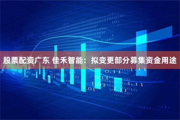 股票配资广东 佳禾智能：拟变更部分募集资金用途